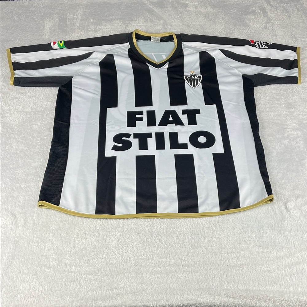 Atlatico Men's Size Medium Large‎ Black and White Gallo #10 Football Jersey